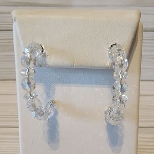 Deb Guyot Sterling Silver Clear Beaded Earrings